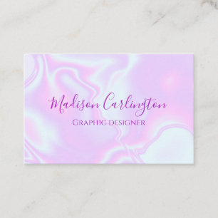 iridescent unicorn skin faux holographic texture business card