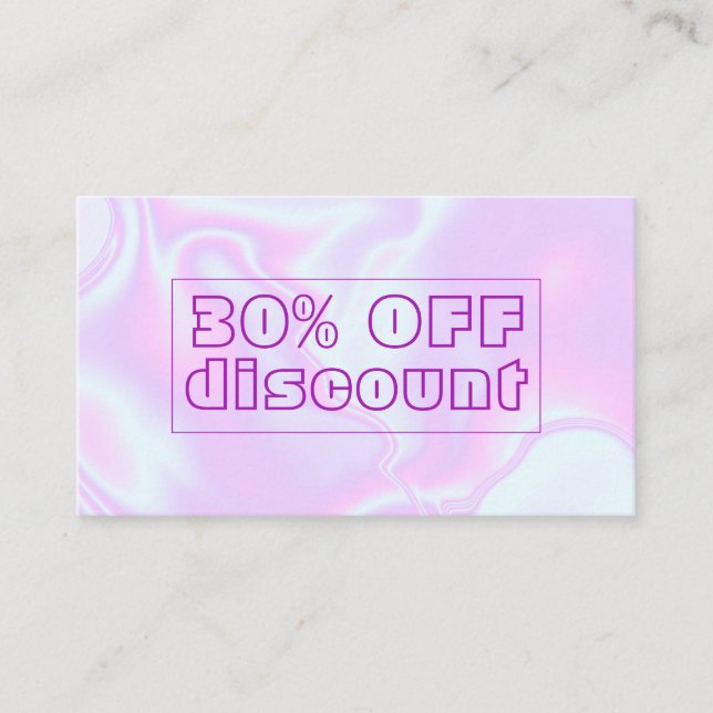Iridescent unicorn skin faux holographic texture discount card (Front)