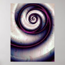 Iridescent Violet Spiral Abstract Fractal Art