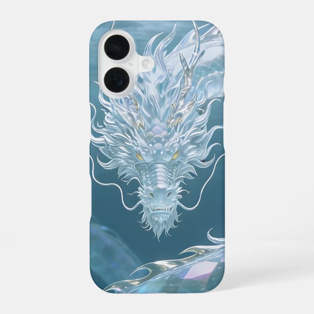 Iridescent Water Dragon Art Fantasy Dragon Design  iPhone 16 Case (Back)