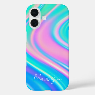 Iridescent Wave Flow iPhone 16 Case