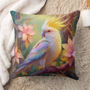 Iridescent Wing Cockatiel Fantasy Bird Cushion