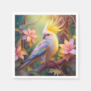 Iridescent Wing Cockatiel Fantasy Bird Napkin