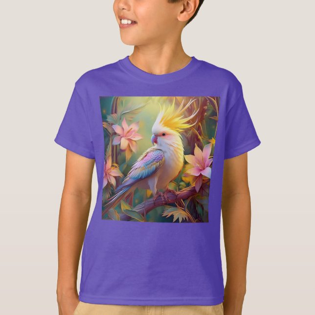 Iridescent Wing Cockatiel Fantasy Bird T-Shirt (Front)
