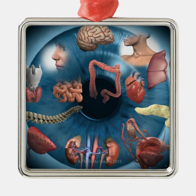 Iridology Metal Tree Decoration (Front)