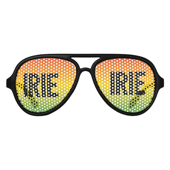 IRIE Jamaica Rasta Reggae Chill Out Sunset Aviator Sunglasses (Front)