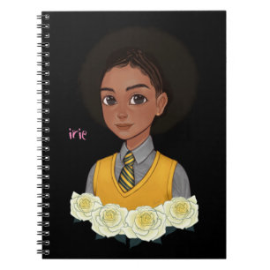 Irie Jamaican  black schoolgirl with natural hair Notebook