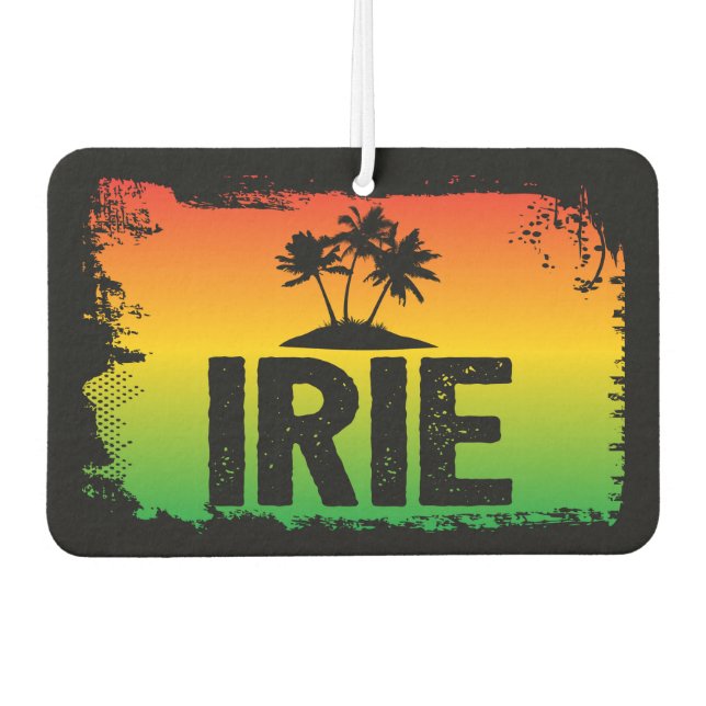 IRIE Jamaican Palm Trees Monogram Car Air Freshener (Front)