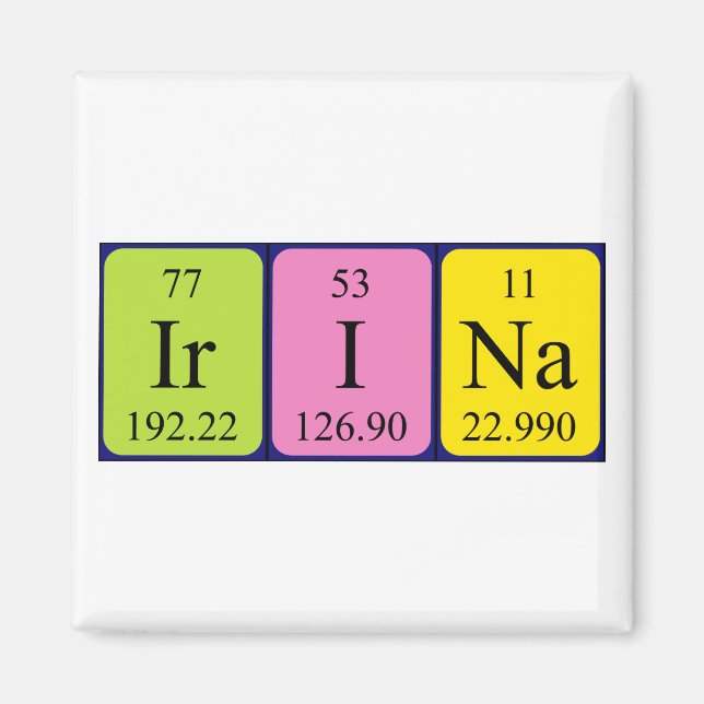 Irina periodic table name magnet (Front)