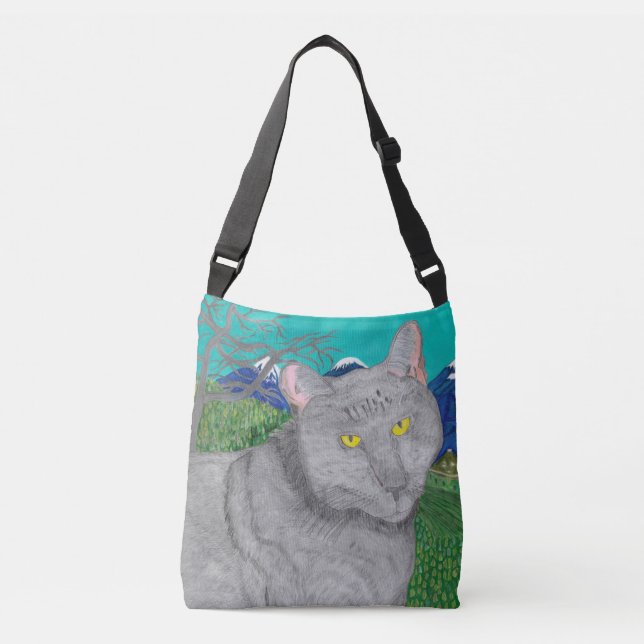 Irina The Cat And The View of Mount Baldy Bag (Front)