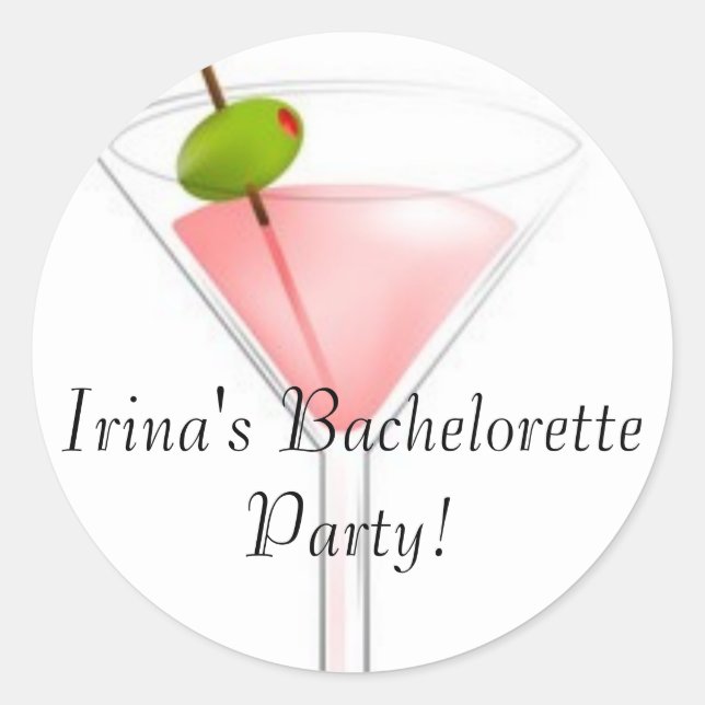 Irina's Bachelorette Party! Classic Round Sticker (Front)