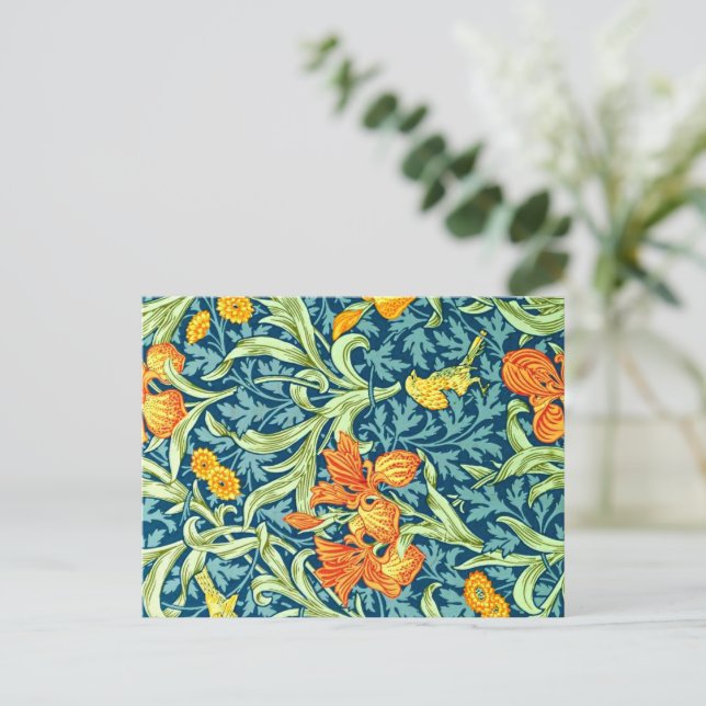 Iris, a William Morris pattern, Postcard (Standing Front)