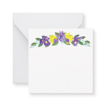 Iris and Daffodil Watercolors Note Card