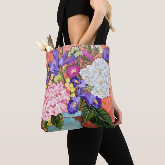 "Iris and Friends" Fine Art Floral Tote Bag (Close Up)