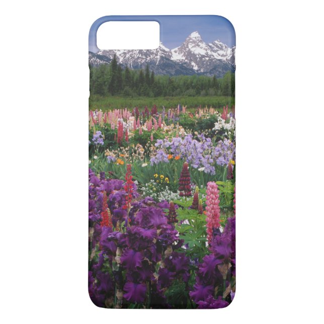 Iris and Lupine garden and Teton Range, Case-Mate iPhone Case (Back)