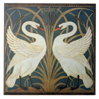 Iris And Rush Swans Walter Crane Swans Tile