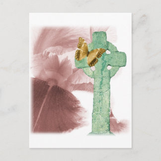 Iris and stone marker postcard