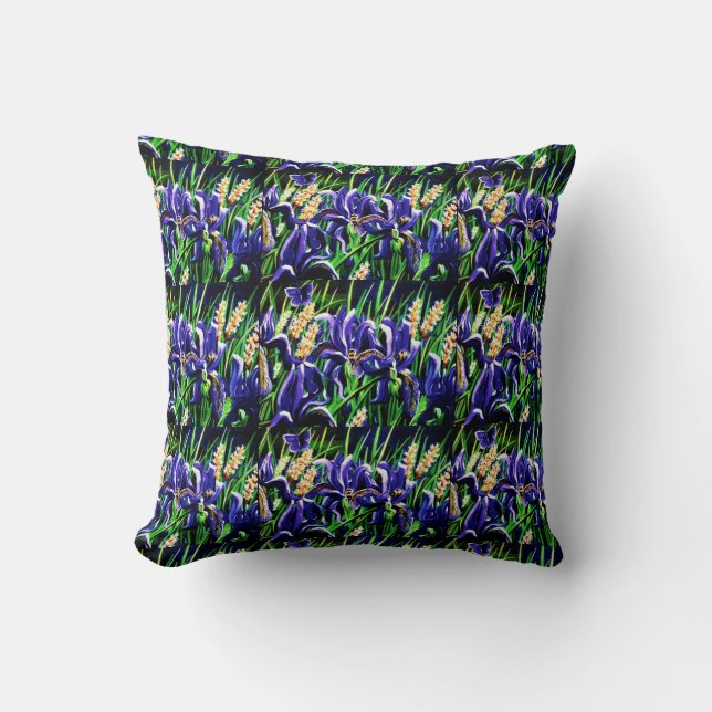 Iris & Bees Fields Cushion (Front)