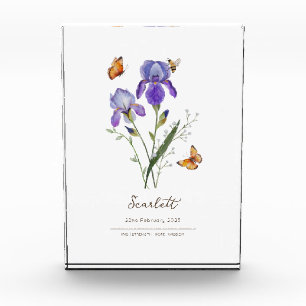 Iris Birth Month Flower Photo Block