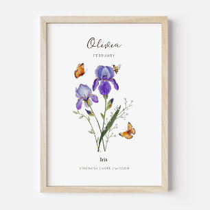 Iris Birth Month Flower Poster