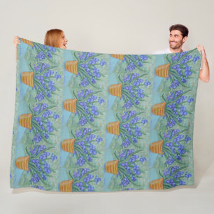 Iris Blossoms Fleece Blanket