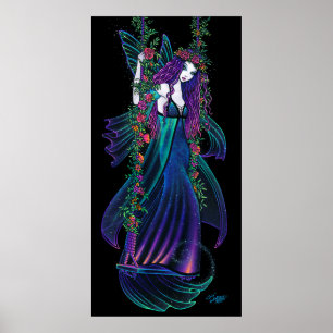 Iris Bohemian Fairy Swing Flower Child Hippie Art Poster
