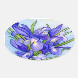 Iris Bouquet Flower Painting Sticker
