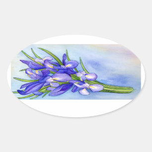 Iris Bouquet Flower Painting Sticker