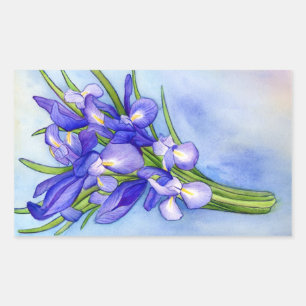 Iris Bouquet Flower Painting Sticker