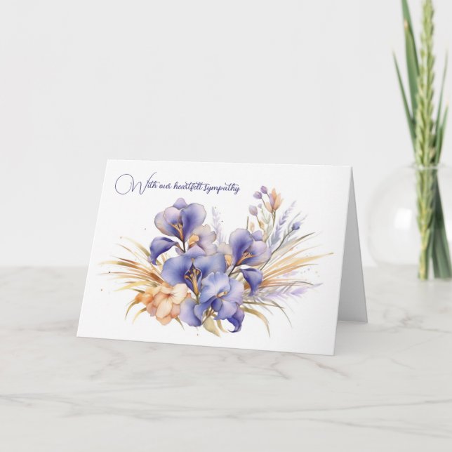 Iris Bouquet Sympathy Card (Front)