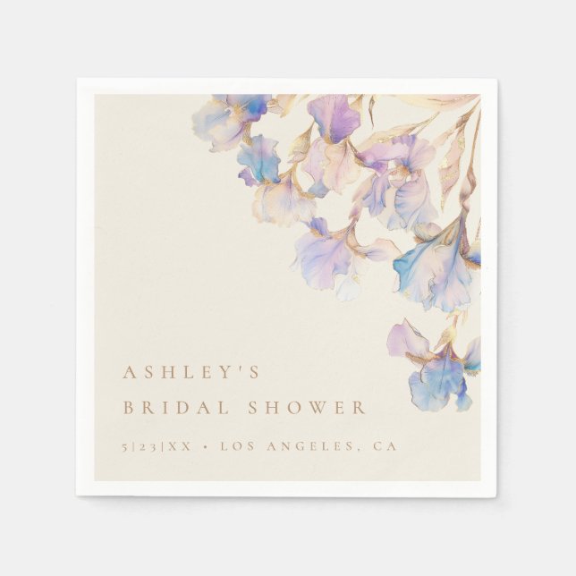 Iris Bridal Shower Napkin (Front)
