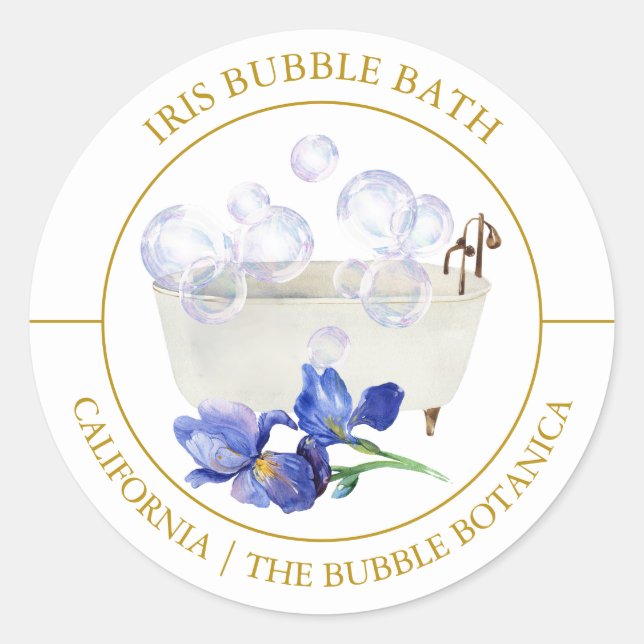 Iris Bubble Bath label (Front)
