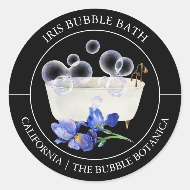 Iris Bubble Bath label (Front)