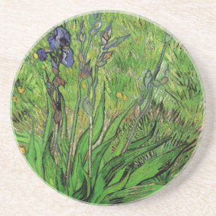 Iris by Vincent van Gogh, Vintage Garden Flowers Coaster