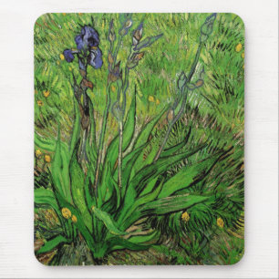 Iris by Vincent van Gogh, Vintage Garden Flowers Mouse Mat