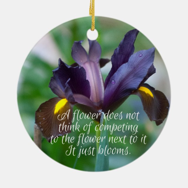 Iris Ceramic Tree Decoration (Back)