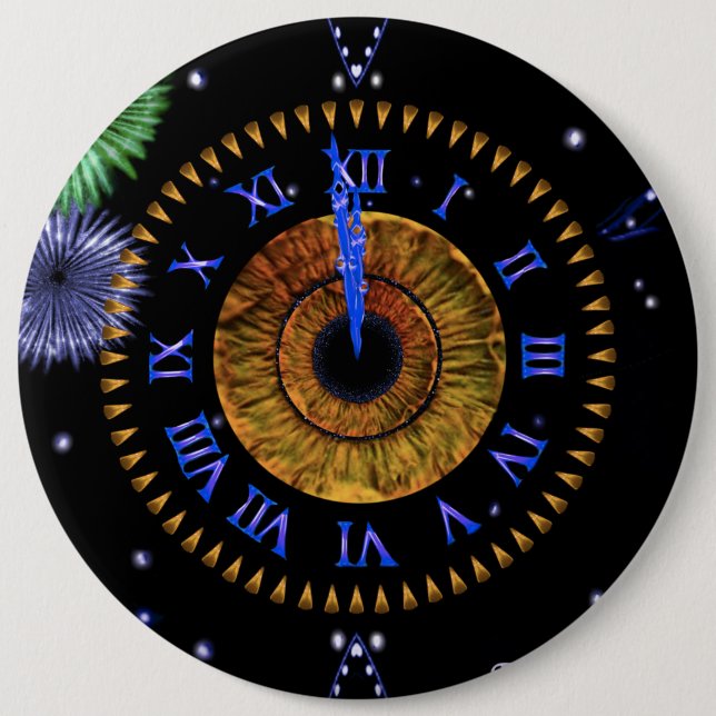Iris Clock Bronze Button (Front)