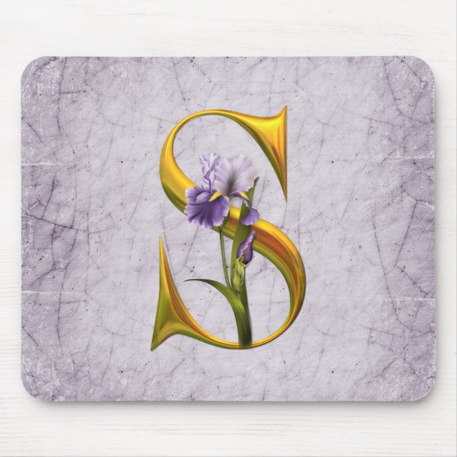 Iris Fantasy Monogrammed Mouse Mat (Front)