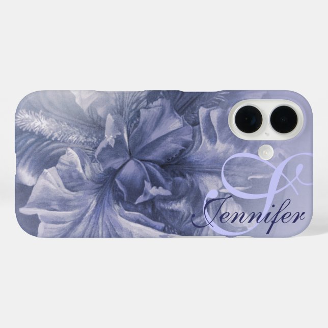 Iris floral blue art 25th case (Back (Horizontal))