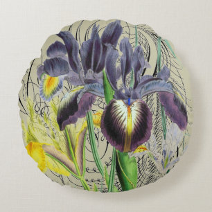 Iris Floral Fantasy 2.0 Round Neutral Cushion