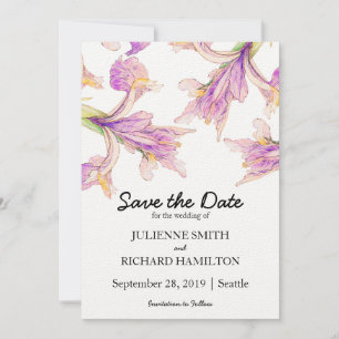 Iris Floral Modern Botanical Wedding Save the Date