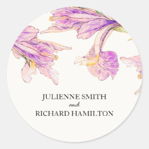 Iris Floral Modern Botanical Wedding Sticker