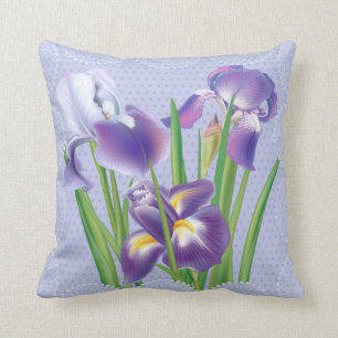Iris floral pillow