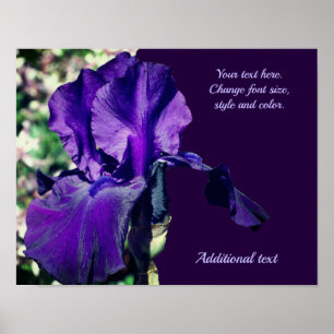 Iris Flower Add Your Text Personalised Poster