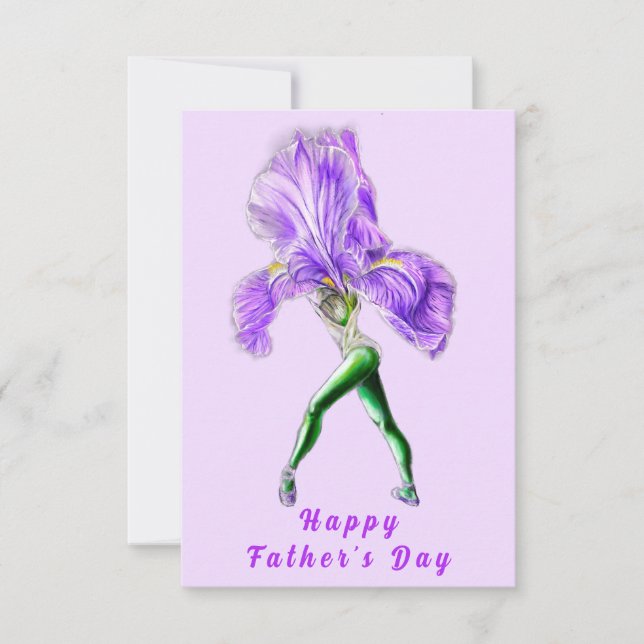 Iris Flower Ballet Dancer Father's Day Card (Front)