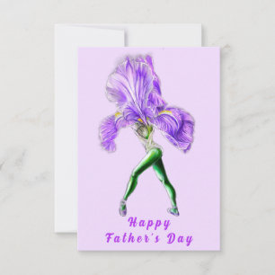 Iris Flower Ballet Dancer Father's Day Card