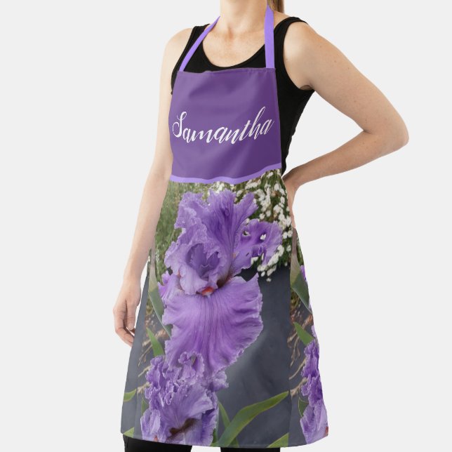 Iris Flower Flowers Purple Lavender Lilac Apron (Insitu)