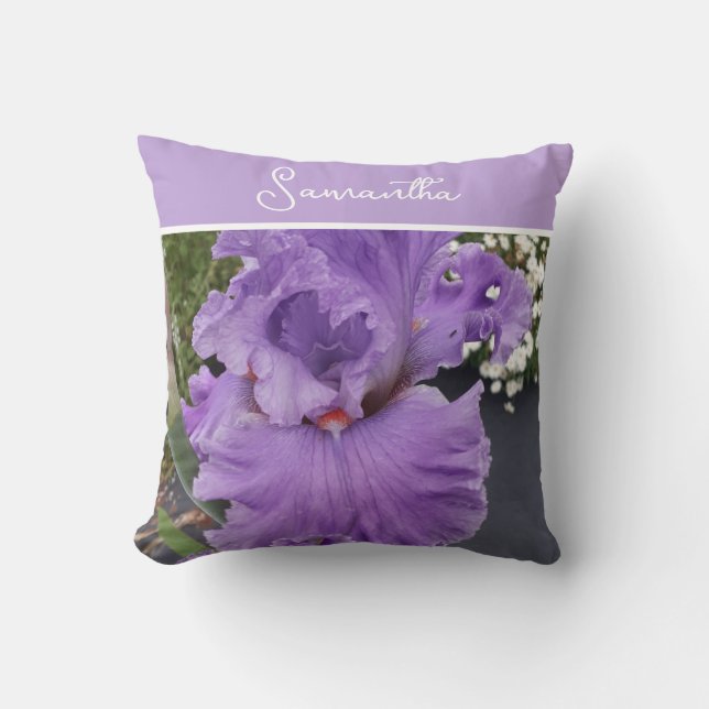 Iris Flower Flowers Purple Lavender Lilac Apron Cushion (Front)
