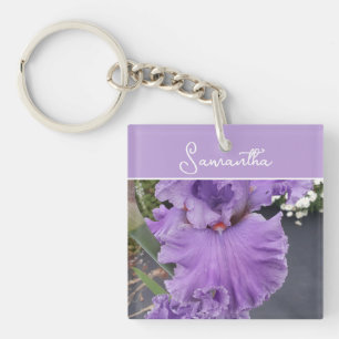 Iris Flower Flowers Purple Lavender Lilac Apron Key Ring