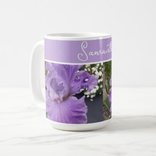 Iris Flower Flowers Purple Lavender Lilac Floral Coffee Mug